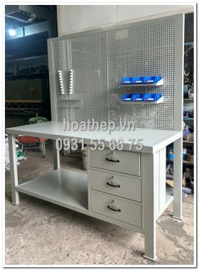 Bàn nguội kết hợp bảng treo, ngăn kéo, kệ chứa đồ HT - BTT012