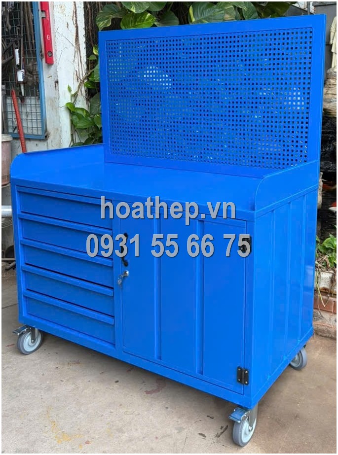 Xe đẩy đồ nghề, xe đẩy dụng cụ 5 ngăn k&eacute;o, tủ dụng cụ di động, xe đẩy đồ nghề c&oacute; bảng treo, giải ph&aacute;p lưu trữ gara, tủ đồ nghề th&ocirc;ng minh