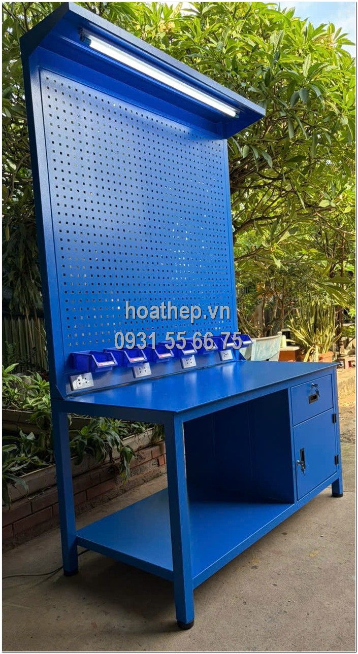 B&agrave;n thao t&aacute;c B&agrave;n l&agrave;m việc c&ocirc;ng nghiệp B&agrave;n th&eacute;p B&agrave;n kỹ thuật Nội thất nh&agrave; xưởng hoathep.vn B&agrave;n thao t&aacute;c 1500x750