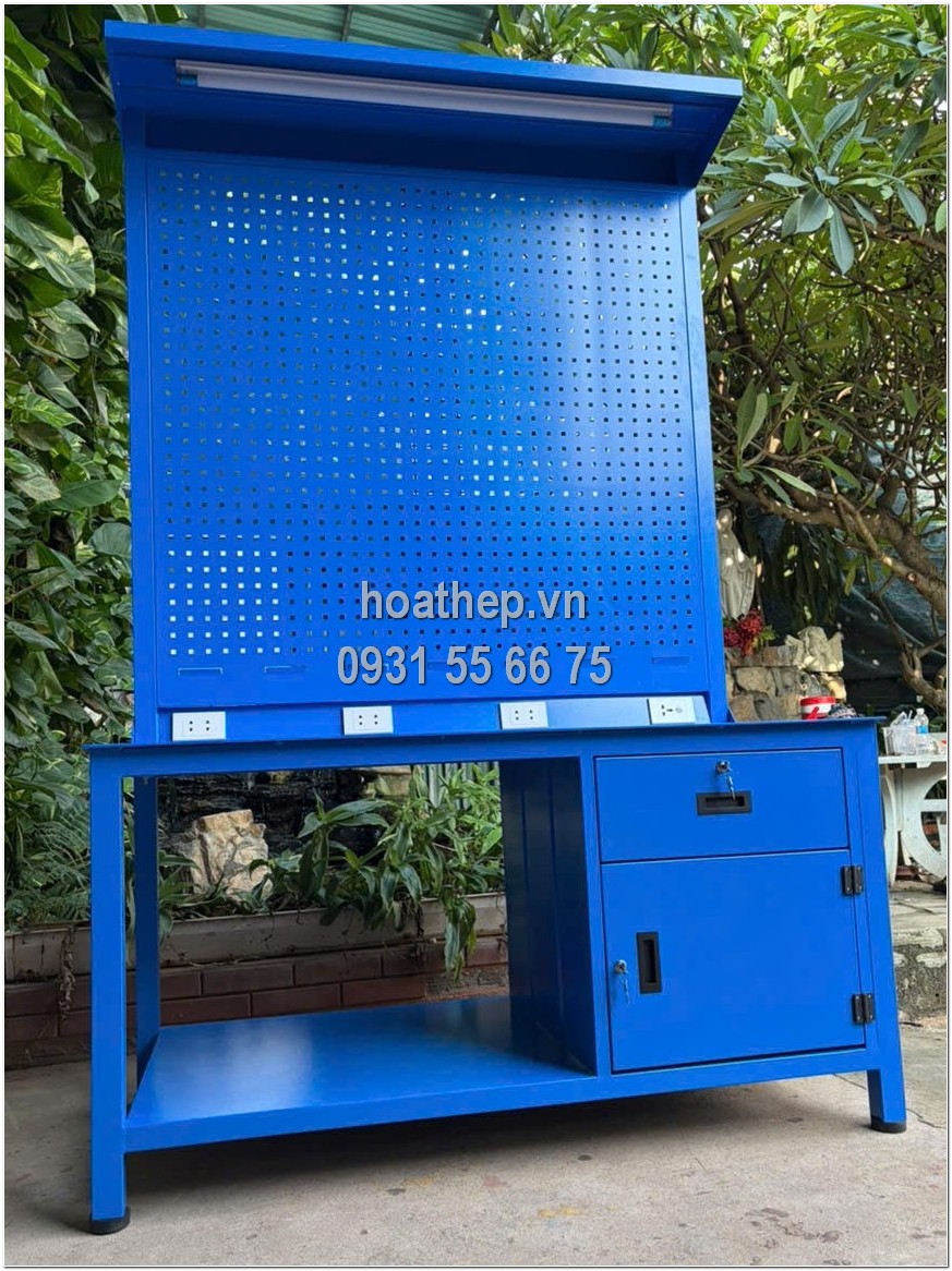 B&agrave;n thao t&aacute;c B&agrave;n l&agrave;m việc c&ocirc;ng nghiệp B&agrave;n th&eacute;p B&agrave;n kỹ thuật Nội thất nh&agrave; xưởng hoathep.vn B&agrave;n thao t&aacute;c 1500x750